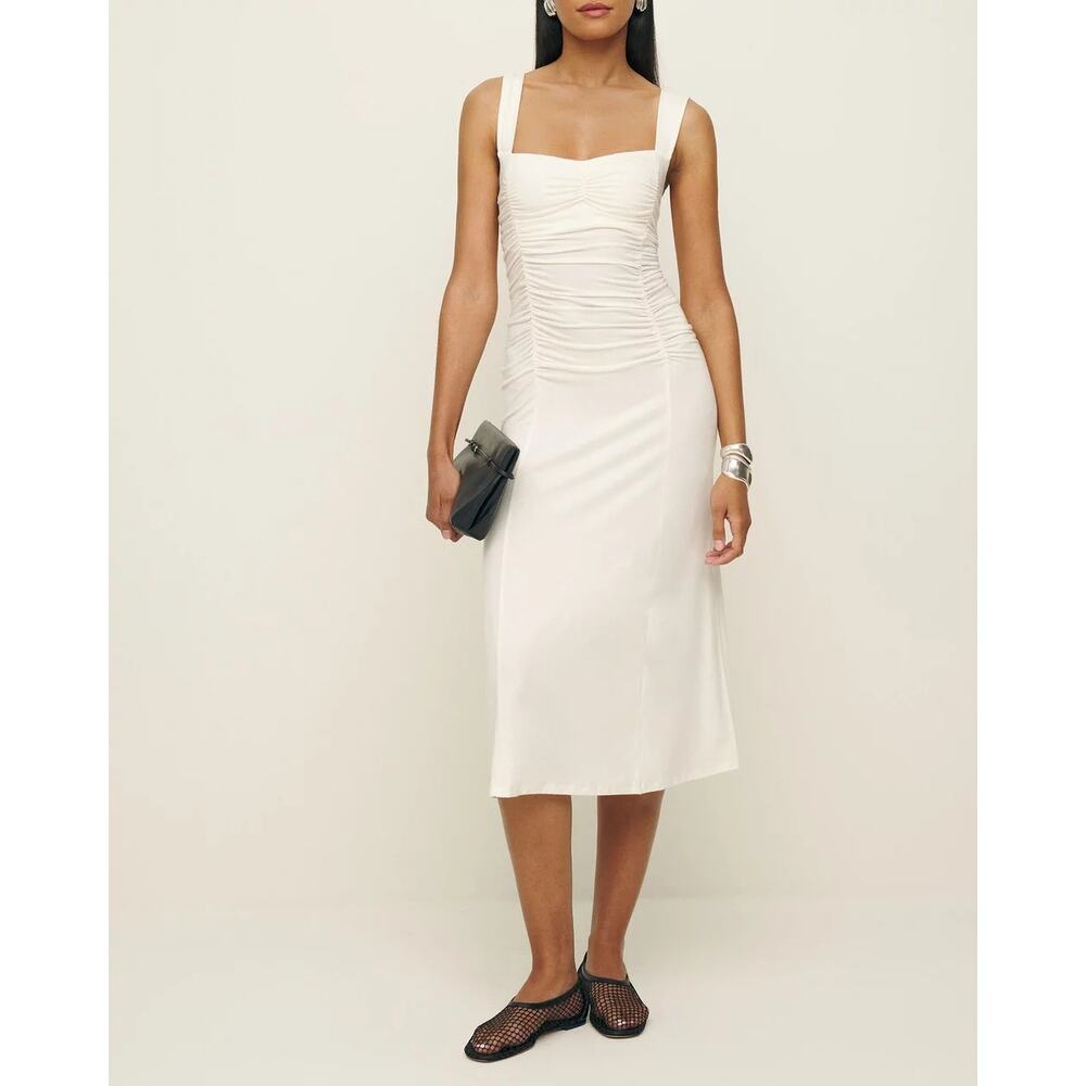 Reformation Suvi Sweetheart Knit Midi Dress in Fior De Latte Size Medium NWT